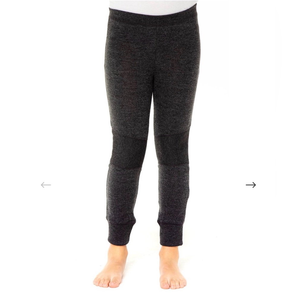 Chaser Soft Charcoal & Black Kids Love Knit Moto Leggings Ribbed Knees (6) NWT